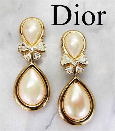 pearl earrings dior style|vintage Dior pearl earrings.